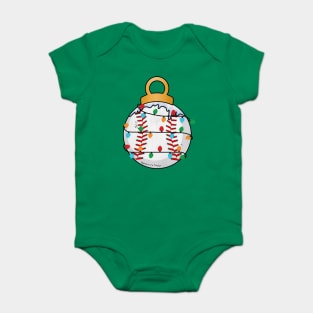 Baseball Christmas Lights Baby Bodysuit